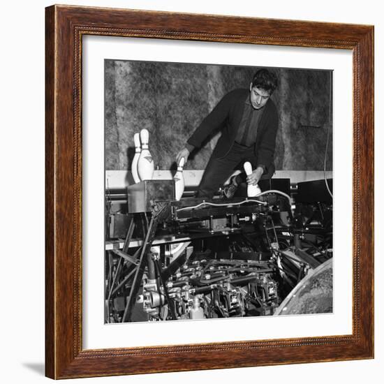 Loading Bowling Pins at Silver Blades Ice Rink, Sheffield, South Yorkshire, 1964-Michael Walters-Framed Photographic Print