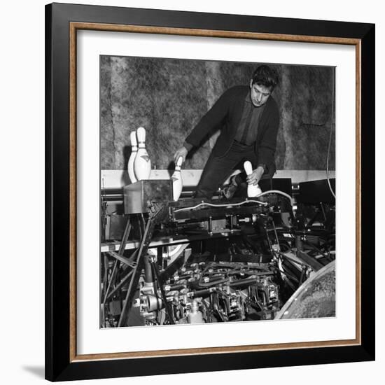 Loading Bowling Pins at Silver Blades Ice Rink, Sheffield, South Yorkshire, 1964-Michael Walters-Framed Photographic Print