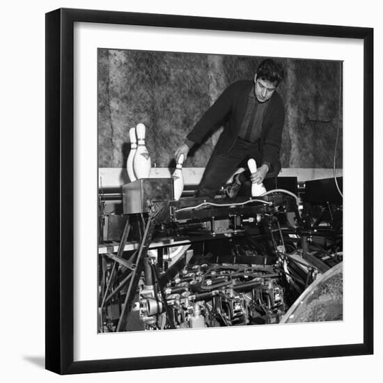 Loading Bowling Pins at Silver Blades Ice Rink, Sheffield, South Yorkshire, 1964-Michael Walters-Framed Photographic Print