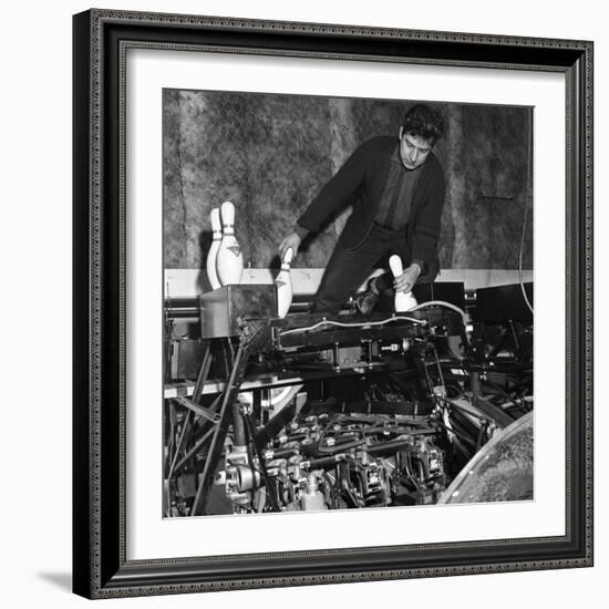 Loading Bowling Pins at Silver Blades Ice Rink, Sheffield, South Yorkshire, 1964-Michael Walters-Framed Photographic Print