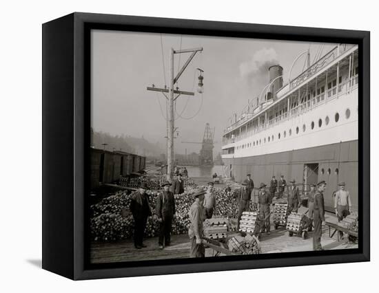 Loading Copper on Steamer, Houghton, Mich.-null-Framed Stretched Canvas