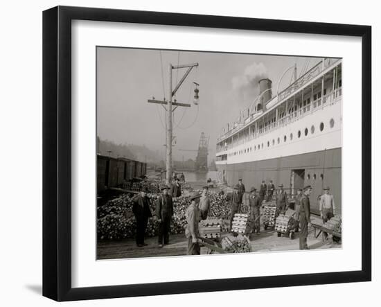 Loading Copper on Steamer, Houghton, Mich.-null-Framed Photo