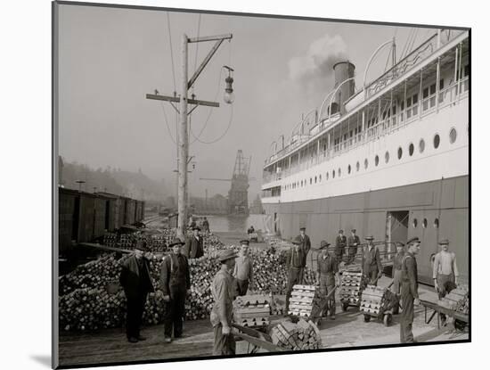 Loading Copper on Steamer, Houghton, Mich.-null-Mounted Photo