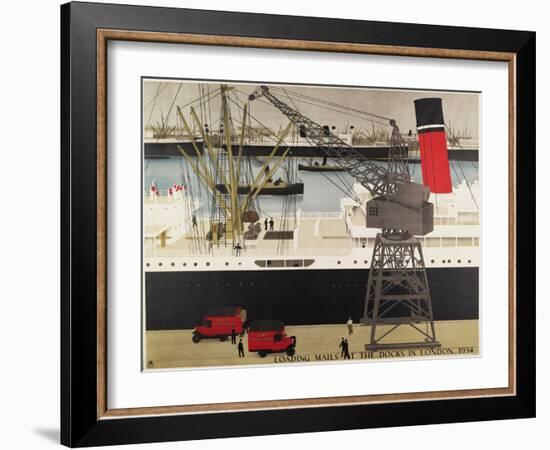 Loading Mails at the Dock in London, 1934-Harold Sandys Williamson-Framed Art Print