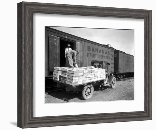 Loading Peaches in Car at Donald, 1928-Asahel Curtis-Framed Giclee Print