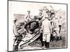 Loading shell into 155 mm gun, c1914-c1918-Unknown-Mounted Photographic Print