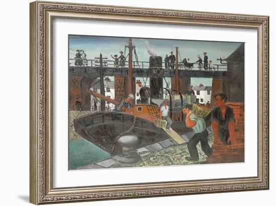 Loading the Boats, St. Ives, 1926 (Oil on Canvas)-Christopher Wood-Framed Giclee Print