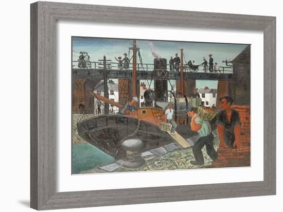 Loading the Boats, St. Ives, 1926 (Oil on Canvas)-Christopher Wood-Framed Giclee Print