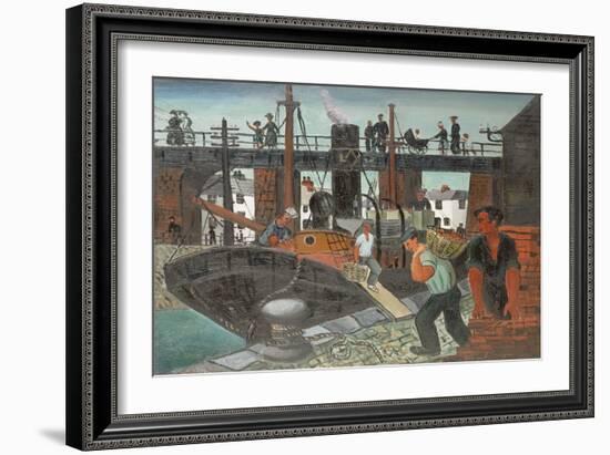 Loading the Boats, St. Ives, 1926 (Oil on Canvas)-Christopher Wood-Framed Giclee Print