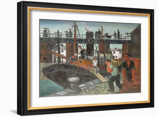 Loading the Boats, St. Ives, 1926 (Oil on Canvas)-Christopher Wood-Framed Giclee Print