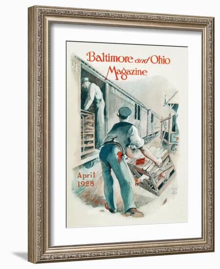 Loading the Car 1928-Virginia Louise Moberly-Framed Giclee Print