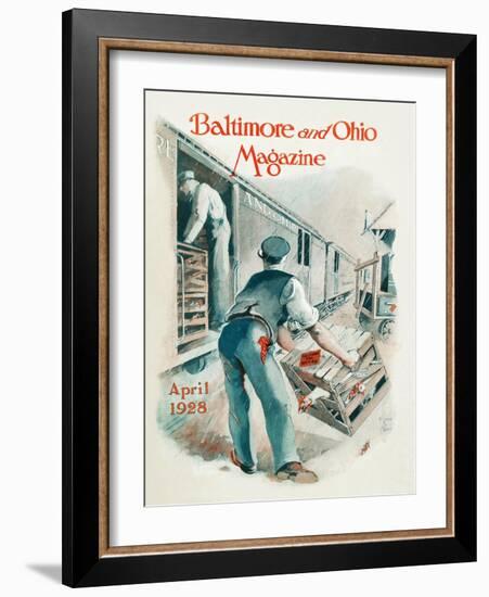 Loading the Car 1928-Virginia Louise Moberly-Framed Giclee Print