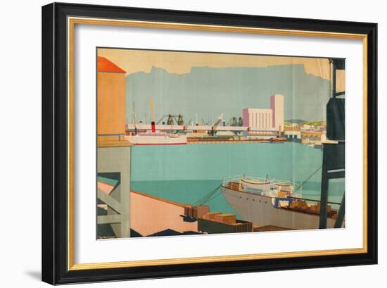 Loading the Oranges at Cape Town, from the Series 'Summer's Oranges from South Africa'-Guy Kortright-Framed Giclee Print