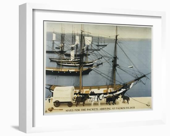 Loading the Transatlantic Mail at Falmouth, 1833-Harold Sandys Williamson-Framed Art Print