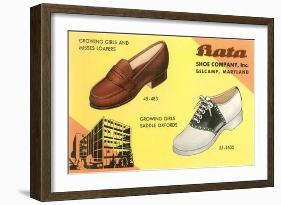 Loafers and Saddleshoes Advertisement-null-Framed Art Print