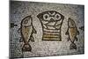 Loaves and Fish, Mosaic in the Church of the Multiplication, 4th Century, Tabgha, Israel-null-Mounted Giclee Print