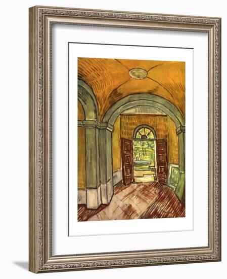 Lobby in the Asylum-Vincent van Gogh-Framed Giclee Print