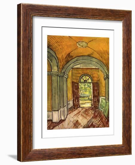 Lobby in the Asylum-Vincent van Gogh-Framed Giclee Print