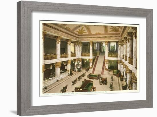 Lobby, Jefferson Hotel, Richmond, Virginia-null-Framed Art Print