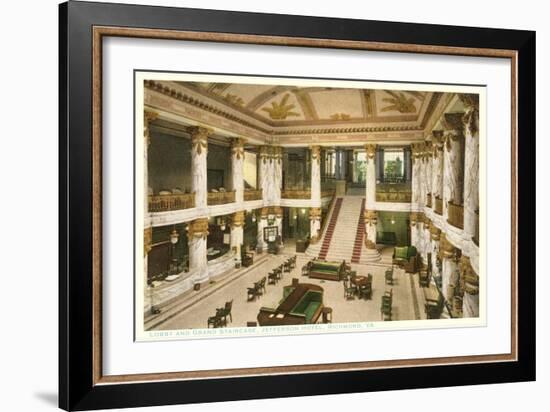 Lobby, Jefferson Hotel, Richmond, Virginia-null-Framed Art Print