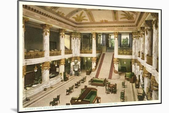 Lobby, Jefferson Hotel, Richmond, Virginia-null-Mounted Art Print