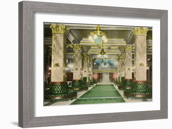 Lobby, U. S. Grant Hotel, San Diego, California-null-Framed Art Print