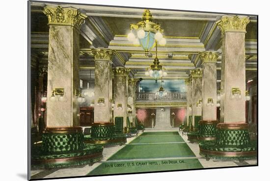 Lobby, U. S. Grant Hotel, San Diego, California-null-Mounted Art Print