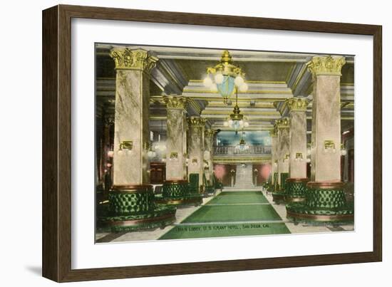 Lobby, U. S. Grant Hotel, San Diego, California-null-Framed Premium Giclee Print