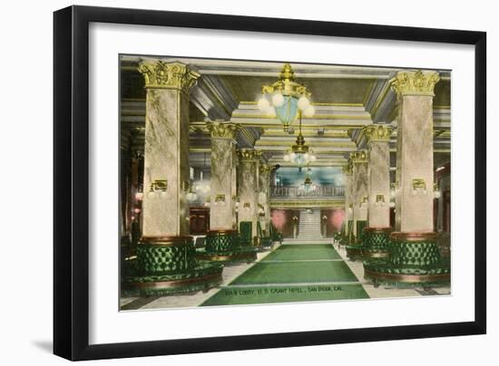 Lobby, U. S. Grant Hotel, San Diego, California-null-Framed Premium Giclee Print
