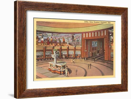 Lobby, Union Terminal Cincinnati, Ohio-null-Framed Art Print