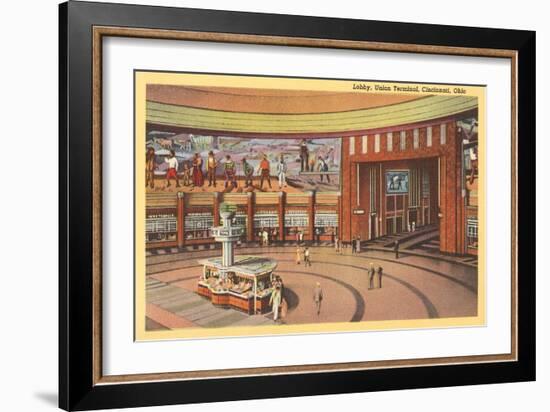 Lobby, Union Terminal Cincinnati, Ohio-null-Framed Art Print