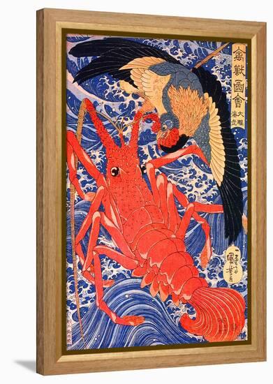 Lobster and Bird-Kuniyoshi Utagawa-Framed Premier Image Canvas