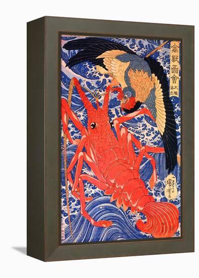 Lobster and Bird-Kuniyoshi Utagawa-Framed Premier Image Canvas