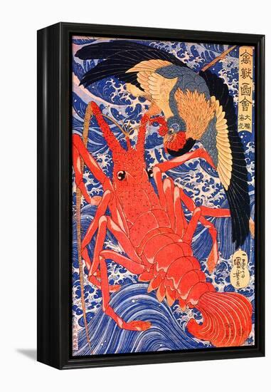 Lobster and Bird-Kuniyoshi Utagawa-Framed Premier Image Canvas