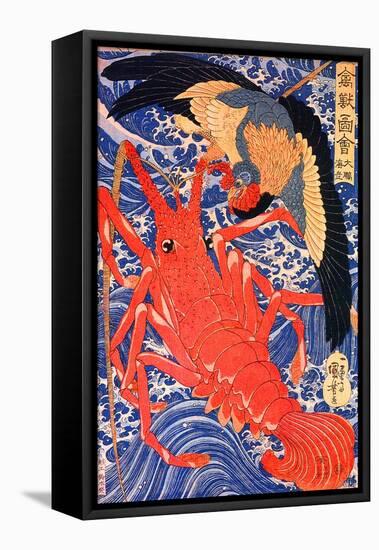 Lobster and Bird-Kuniyoshi Utagawa-Framed Premier Image Canvas