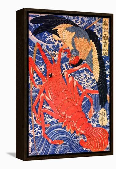 Lobster and Bird-Kuniyoshi Utagawa-Framed Premier Image Canvas