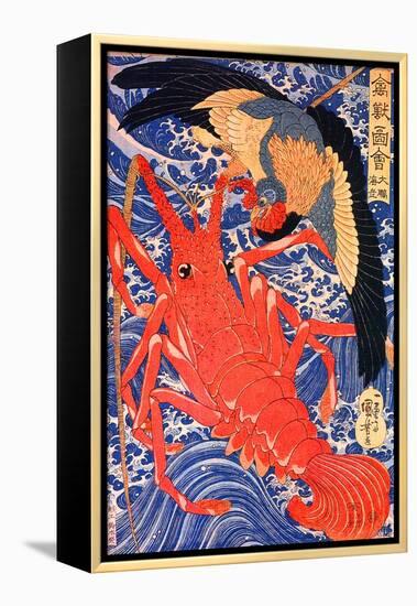 Lobster and Bird-Kuniyoshi Utagawa-Framed Premier Image Canvas