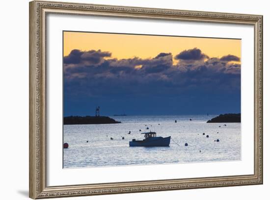 Lobster Boat at Dawn in Rye Harbor, New Hampshire-Jerry & Marcy Monkman-Framed Photographic Print