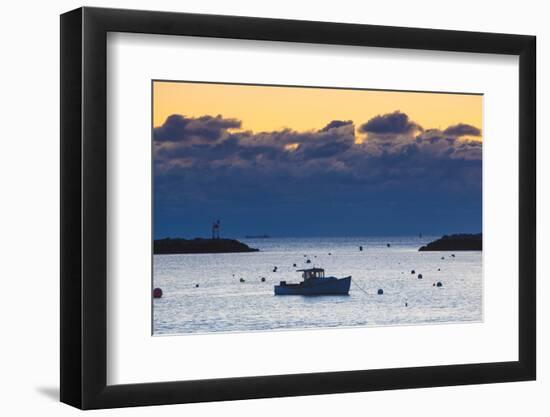 Lobster Boat at Dawn in Rye Harbor, New Hampshire-Jerry & Marcy Monkman-Framed Photographic Print