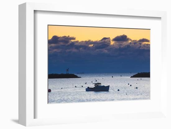 Lobster Boat at Dawn in Rye Harbor, New Hampshire-Jerry & Marcy Monkman-Framed Photographic Print