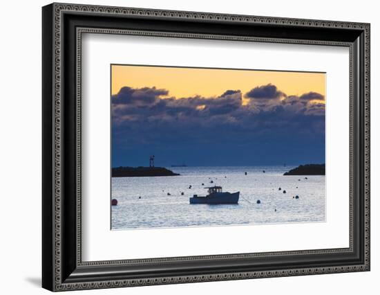 Lobster Boat at Dawn in Rye Harbor, New Hampshire-Jerry & Marcy Monkman-Framed Photographic Print