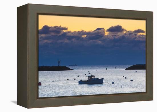 Lobster Boat at Dawn in Rye Harbor, New Hampshire-Jerry & Marcy Monkman-Framed Premier Image Canvas