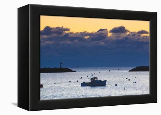 Lobster Boat at Dawn in Rye Harbor, New Hampshire-Jerry & Marcy Monkman-Framed Premier Image Canvas