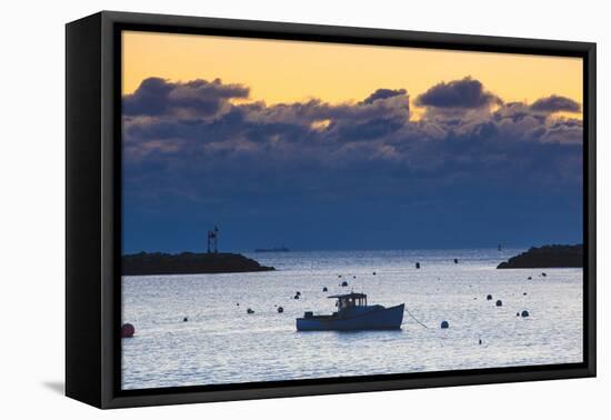 Lobster Boat at Dawn in Rye Harbor, New Hampshire-Jerry & Marcy Monkman-Framed Premier Image Canvas