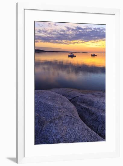 Lobster boats in a harbor in South Thomaston, Maine.-Jerry & Marcy Monkman-Framed Premium Photographic Print