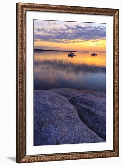 Lobster boats in a harbor in South Thomaston, Maine.-Jerry & Marcy Monkman-Framed Premium Photographic Print