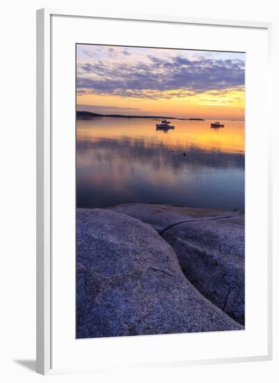 Lobster boats in a harbor in South Thomaston, Maine.-Jerry & Marcy Monkman-Framed Premium Photographic Print