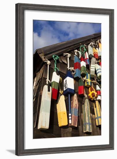 Lobster Buoys, Gloucester, Massachusetts, USA-Walter Bibikow-Framed Photographic Print