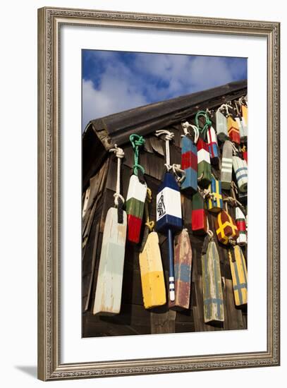 Lobster Buoys, Gloucester, Massachusetts, USA-Walter Bibikow-Framed Photographic Print