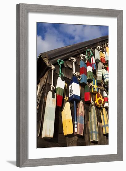 Lobster Buoys, Gloucester, Massachusetts, USA-Walter Bibikow-Framed Photographic Print